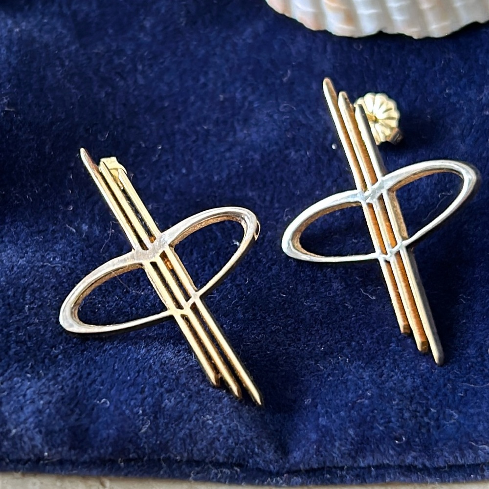 Gold & Silver Heart Earrings